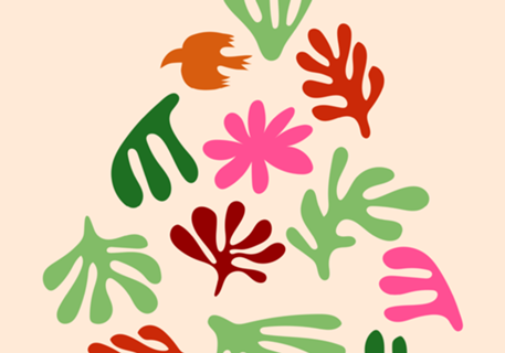 Árvore de Natal Festiva Inspirada em Matisse