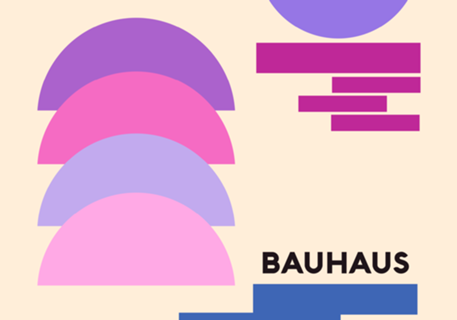 Abstrato Bauhaus Rosa e Roxo