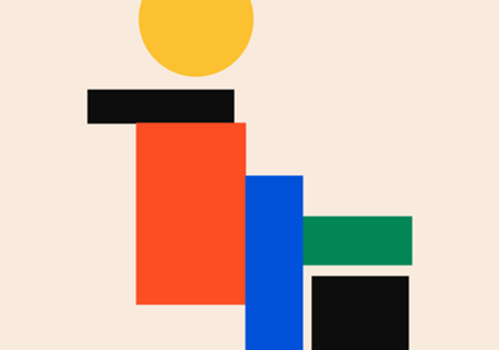 Composição Abstrata Minimal Geométrica Bauhaus 80s
