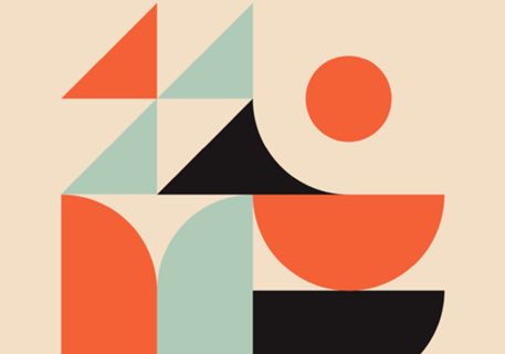 Bauhaus Laranja e Teal Estética Moderna