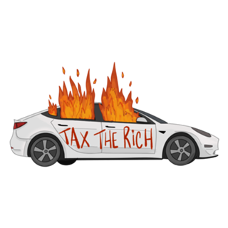 Tax The Rich - Carro pegando fogo