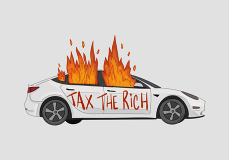 Tax The Rich - Carro pegando fogo