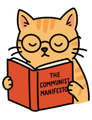 Gato lendo Manifesto Comunista