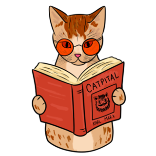 Gato lendo O Capital / Catpital (Karl Marx)