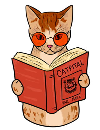 Gato lendo O Capital / Catpital (Karl Marx)