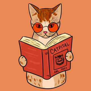 Gato lendo O Capital / Catpital (Karl Marx)