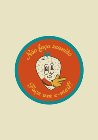 Não faça reunião - Ilustração retrô