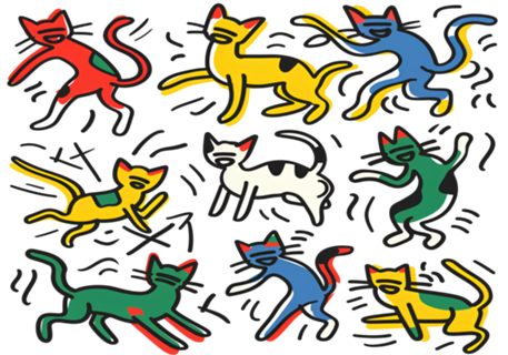 Gatos coloridos