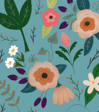 ESTAMPA FLORAL AZUL