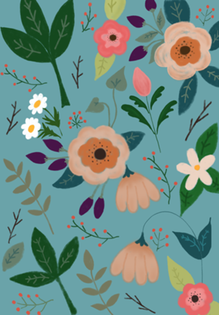 ESTAMPA FLORAL AZUL