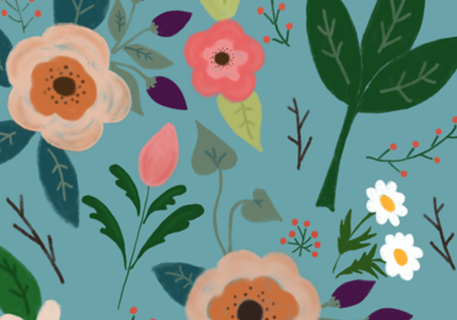 ESTAMPA FLORAL AZUL