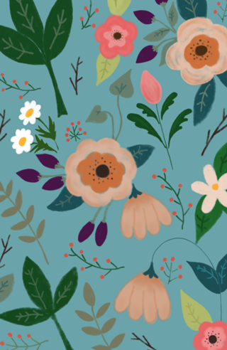 ESTAMPA FLORAL AZUL