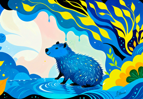 Capivara Azul: arte infantil | Luciana Bonassi
