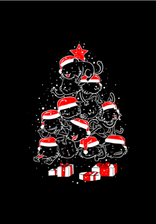 Pile Of Xmas Cats