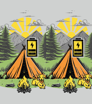 Recharging Offline Camping Dog