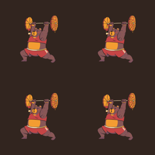 Squat Bear Gym I Love to Eat Pizza