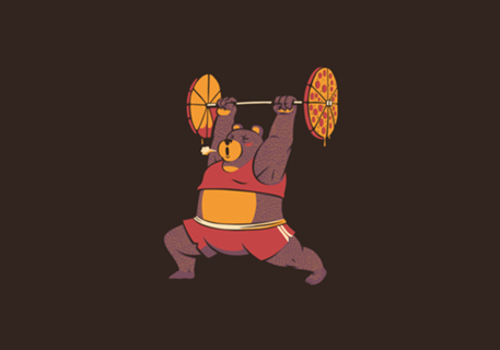 Squat Bear Gym I Love to Eat Pizza
