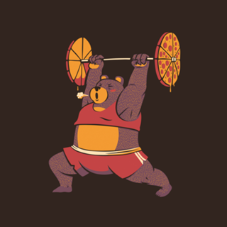 Squat Bear Gym I Love to Eat Pizza