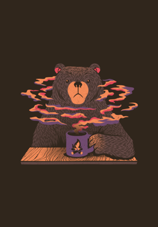 Bear Having Coffee I Love Coffee