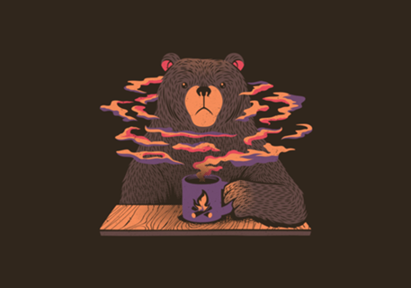 Bear Having Coffee I Love Coffee