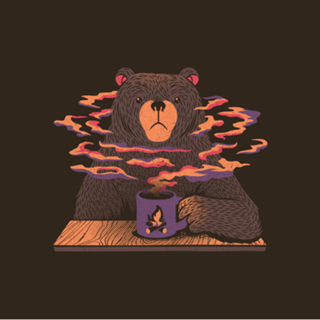 Bear Having Coffee I Love Coffee