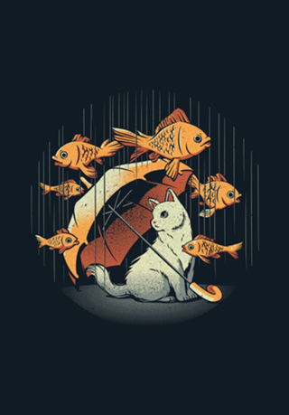 A Day In A Cat's Life Golden Fish In The Rain