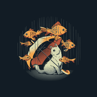A Day In A Cat's Life Golden Fish In The Rain