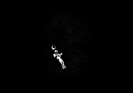 Astronaut Skeleton Gravity Black and White