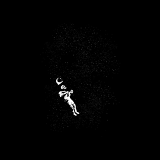 Astronaut Skeleton Gravity Black and White