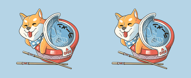 Shiba Dog Ramen Japanese Manga T-shirt Blue