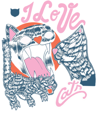 I Love Cats Vintage