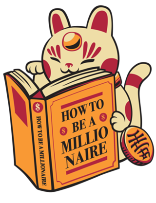 Maneki-Neko How to be a Millionaire Cat Black