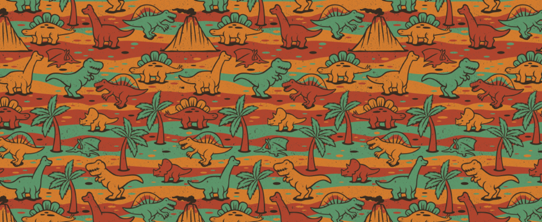 Jurassic Vintage T-Rex Dinosaur Pattern