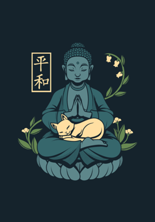 Cat Meditation Buddhism Buddha