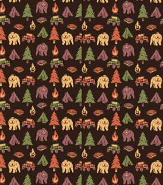 Pattern Camping Tree Fire Smores Tents