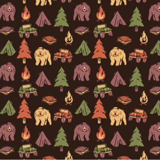 Pattern Camping Tree Fire Smores Tents