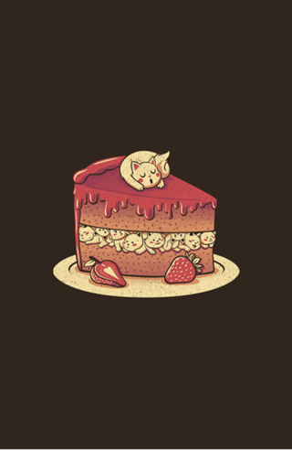 Strawberry Kitten Cat Cake