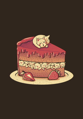 Strawberry Kitten Cat Cake