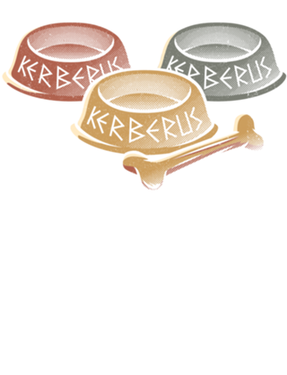 Cerberus x 3 Dog Food Bowl