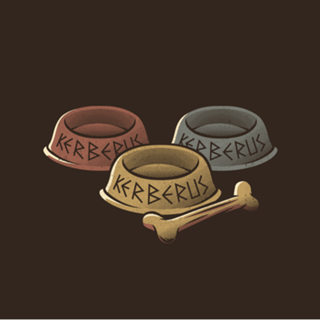 Cerberus x 3 Dog Food Bowl