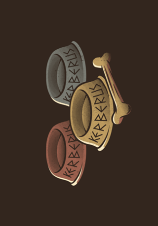 Cerberus x 3 Dog Food Bowl