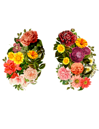 Breathing Spring Flower Lungs Black