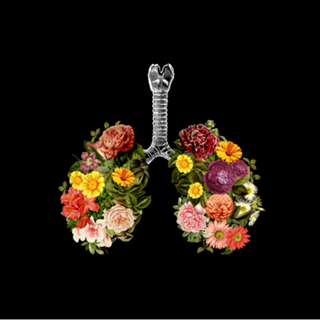 Breathing Spring Flower Lungs Black