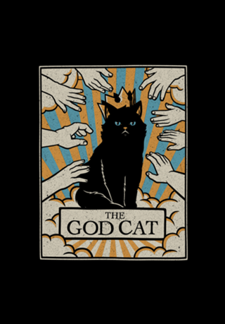 The God Black Cat Tarot Card