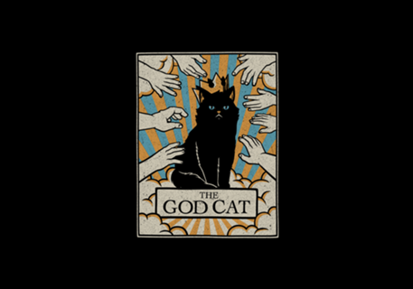 The God Black Cat Tarot Card