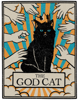 The God Black Cat Tarot Card