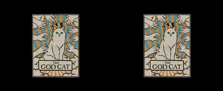 The God White Cat Tarot Card