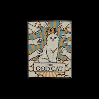 The God White Cat Tarot Card