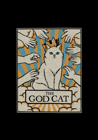 The God White Cat Tarot Card