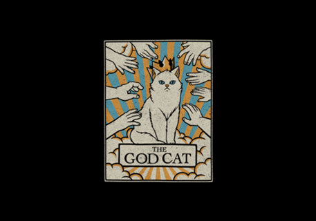 The God White Cat Tarot Card